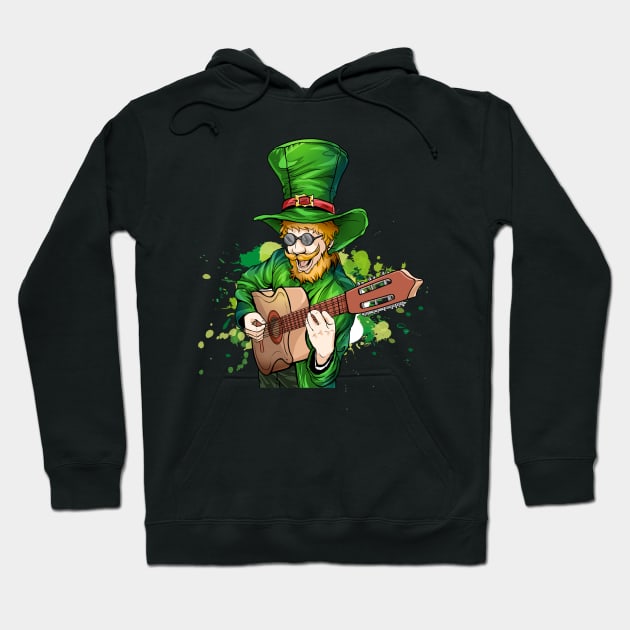 st patrick's day playing guitar Hoodie by dyazagita